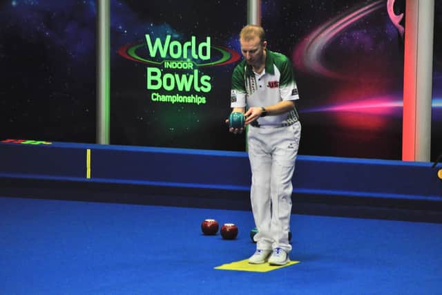 Nicky Brett at the World Indoor Bowls Championships.