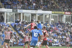 Posh v Lincoln City action from the Weston Homes Stadium. Photo: David Lowndes.