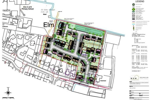 Plans for new affordable housing development on Gosmoor Lane in Elm, near Wisbech