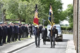 Ronald Swiffen funeral at Peterborough Crematorium attended by members of the Royal British Legion.