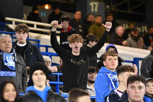 Peterborough United fans enjoy the win over Stevenage.