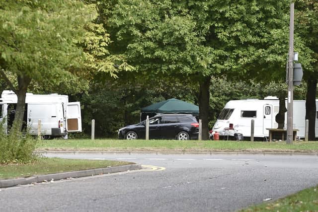 Travellers have set up camp at Orton Brimbles