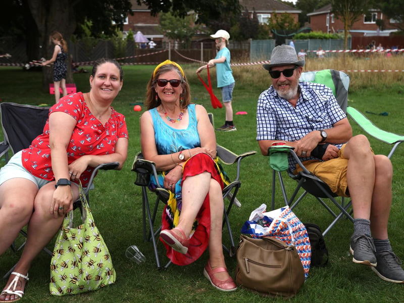 Leanne O'Mahony, Heather Bradley and Victor Evans kicking back and enjoying the day.