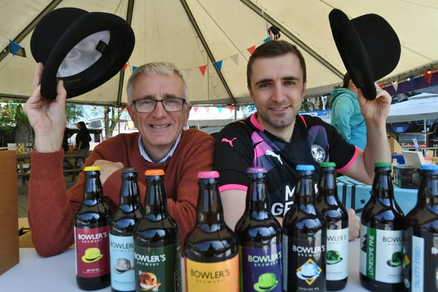 John and Dominic Bowyer, of Bowler's Brewery, with a selection of their beers