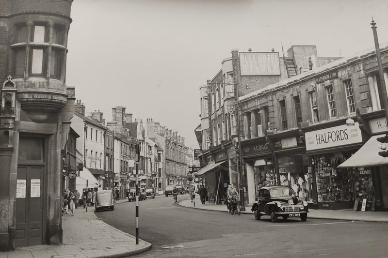 Looking down Westgate in 1955, with the Bull Hotel on the right.