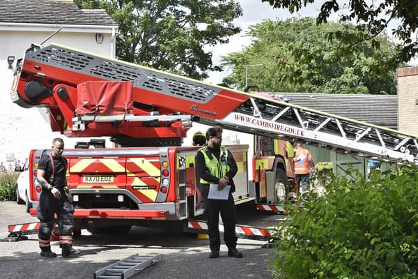Emergency services at the bungalow fire at Bardney, Orton Goldhay