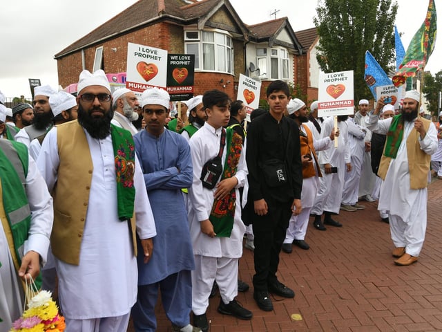 Peterborough Grand Mawlid parade from Alderman's Drive to celebrate the life and legacy of the Prophet Muhammad.
