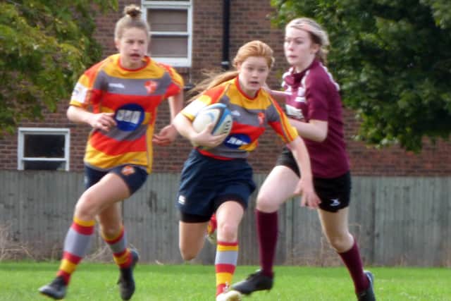 Robyn Thorpe in action for Borough Under 16 girls at Hitchin.