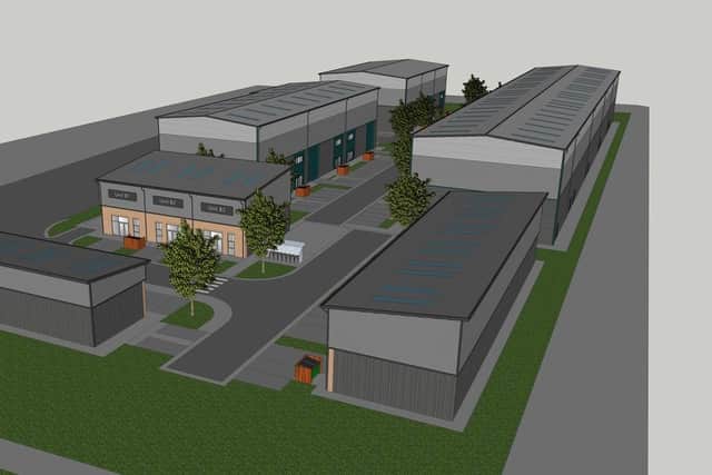 This image shows how the new units at the Lynch Wood Business Park should appear once completed.