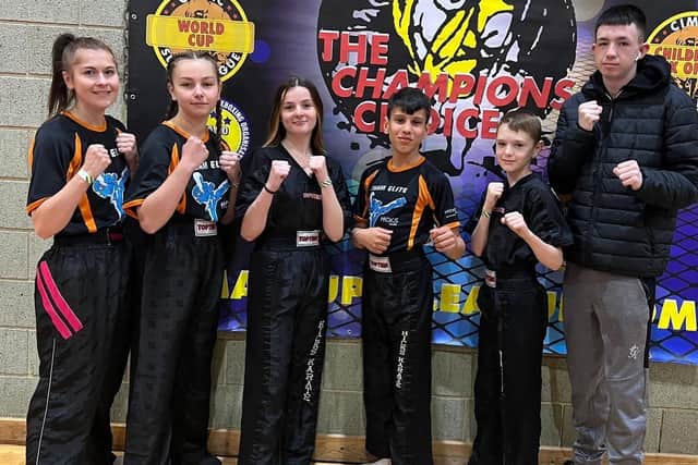 Atlanta Hickman, Maddie Keightley, Casey Stone, Arshan Nash, Oliver Profitt and Aaron Leonard competed for High Kicks in Windsor