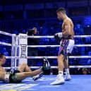 Jordan Gill has knocked down Michael Conlan in Belfast. Photo by Charles McQuillan/Getty Images.