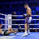 Jordan Gill has knocked down Michael Conlan in Belfast. Photo by Charles McQuillan/Getty Images.