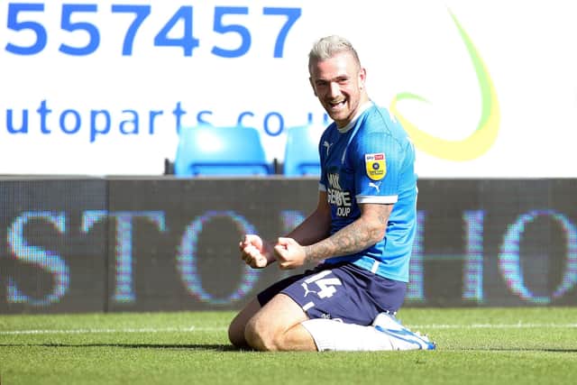 Jack Marriott celebrates a Posh goal. Photo Joe Dent/theposh.com.