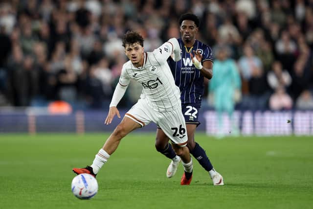 Kyrell LIsbie (right) in action for Millwall v Lincoln City. (Photo by James Fearn/Getty Images)