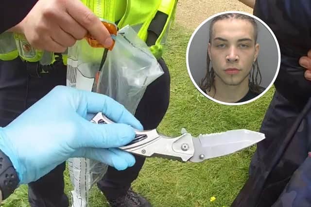 Aurimas Leonavicius, and the knife he had on him when searched by police