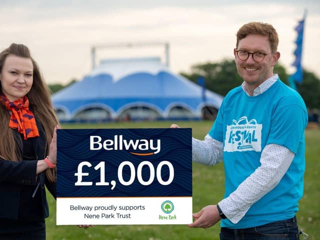 Sales Advisor Katie Williams from Bellway with Andrew MacDermott acting CEO of Nene Park Trust 