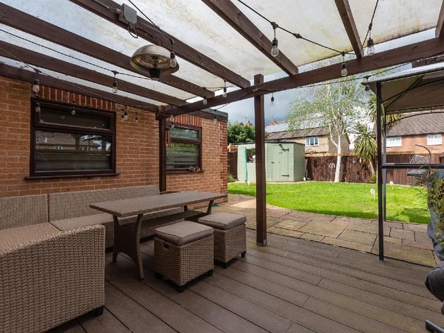 The outdoor decking area
