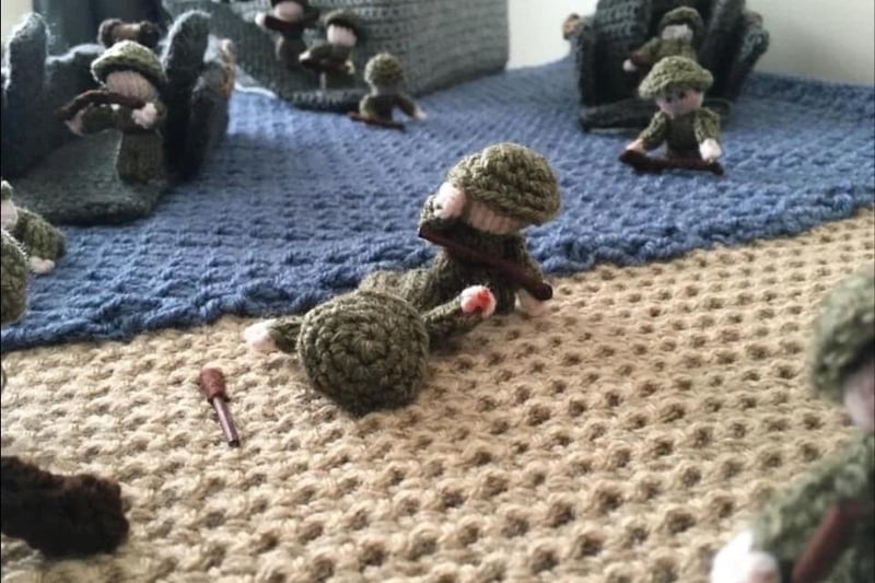80th anniversary of D-Day marked with fabulous crochet and knitting display.