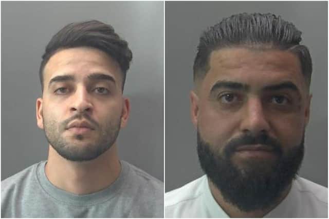 Jihed Boulaares (left) and Abdul-kain Brwa (right). They have been jailed after launching a 'senseless' attack in the city centre