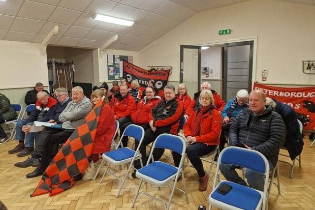 Speedway fans at an Orton Waterville Parish Council meeting where they agreed to bid to make the stadium an Asset of Community Value