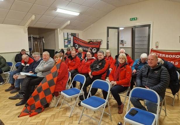 Speedway fans at an Orton Waterville Parish Council meeting where they agreed to bid to make the stadium an Asset of Community Value
