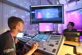 Young Technicians Academy at Yaxley. In the lighting engineers box Jake Williams and Jacob Wilson