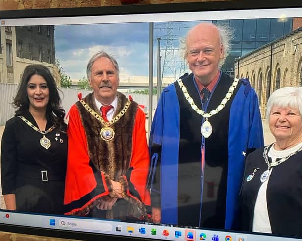 Nick Sandford with Alan Dowson and the City Council mayoral team in 2022.