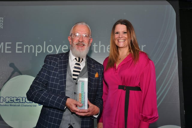 SME Employer of the Year winner Stainless Metalcraft with sponsor Lisa Andrews from BGL