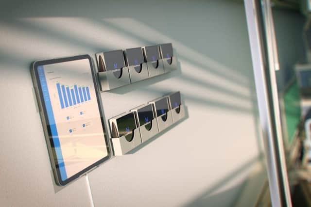 MediBeats with MediMusic installed and a tablet to monitor the music’s effect on the patients in a medical or care home setting