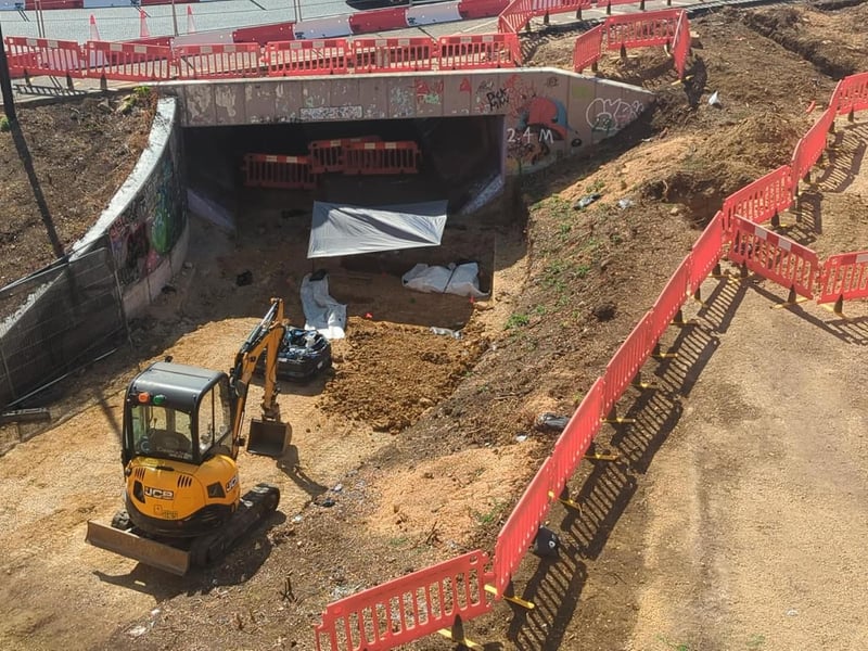 Skeletons have been found at Queensgate Roundabout during Station Quarter works