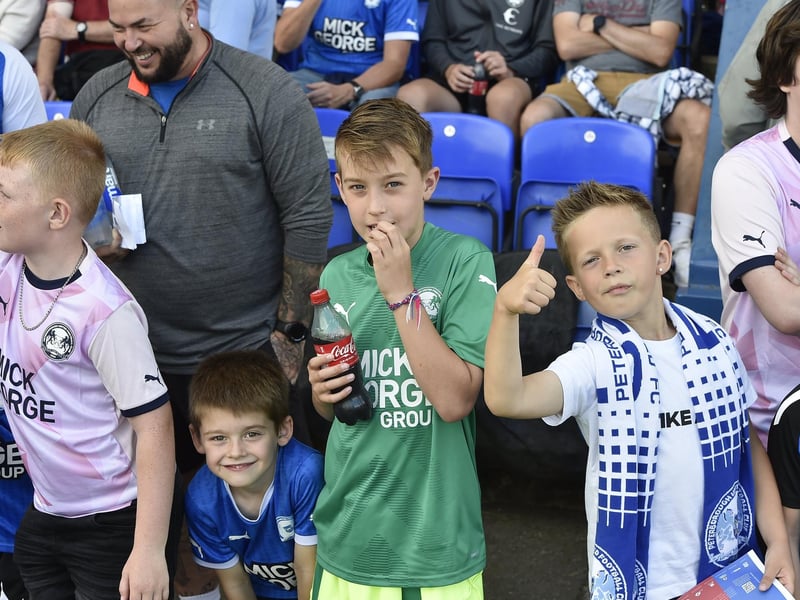 Posh fans at the Weston Homes Stadium for the visit of Charlton.