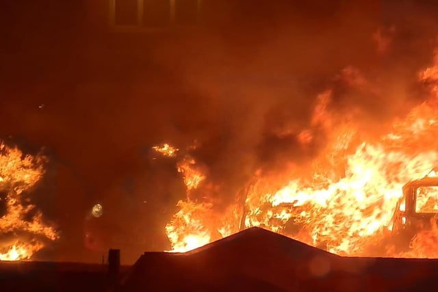 The scene of the blaze in Cheyney Court. Pic: Jane Stephens