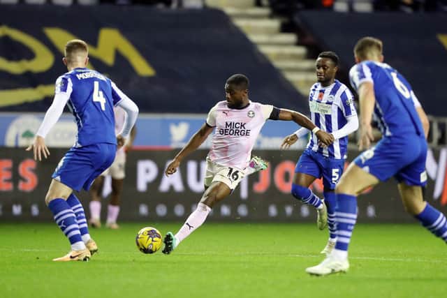 Action from Wigan v Posh in November. Photo: Joe Dent/theposh.com.