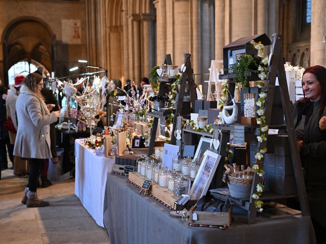 Peterborough Cathedral Christmas market.
