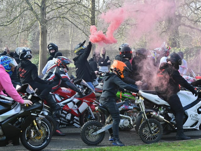 Flares were set off