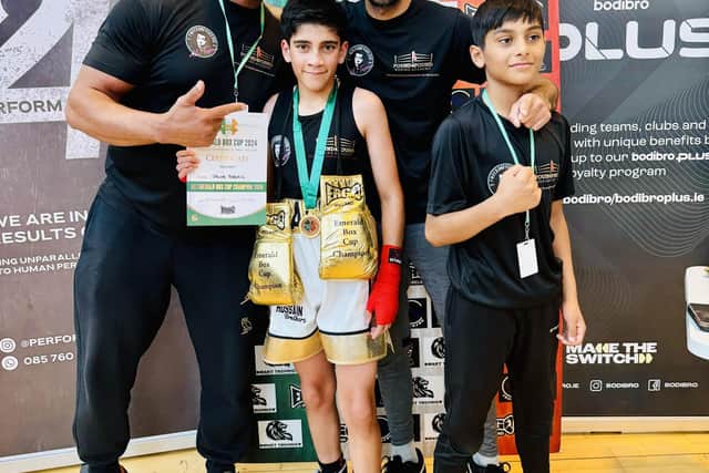 From the left, Shazad Hussain, Jacob Hussain, Omar Shaheen and Zayne Hussain.