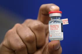 The NextCOVE Study is evaluating a new vaccine that may protect people from getting sick if they come into contact with the virus that causes COVID-19.  Moderna. (Photo by Joe Raedle/Getty Images)