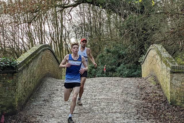 Harry Hewitt in cross country action.