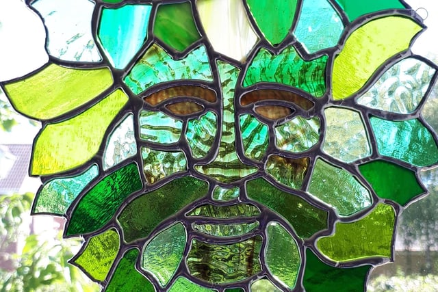 Julia Taroni - Handmade by Joolz - Green Man suncatcher