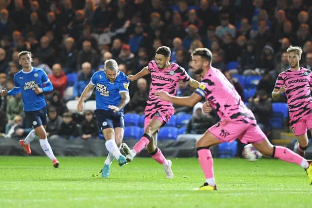 Jack Marriott in action for Posh against Forest Green Rovers. Photo: David Lowndes.