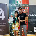 Jacob Hussain with proud coach Omar Shaheen.