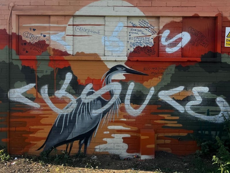 The vandalised block on the Embankment.