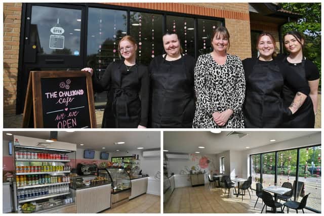 The Chalkboard Cafe, the Peterborough Business Park, from left, Mia Goldsmith, Dani Houchin, Hannah Spence, Natasha Griffin-Murtagh and Charlotte Wrath