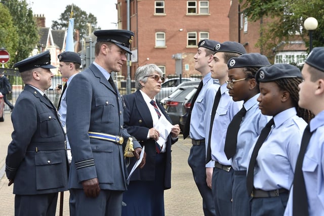 Cadets were inspected by  Sq Ldr John Rowe from RAF Wittering