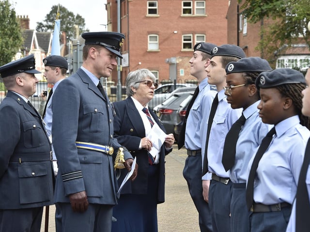 Cadets were inspected by  Sq Ldr John Rowe from RAF Wittering