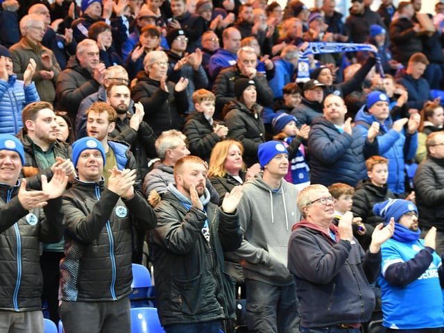 Posh fans at the Port Vale game.