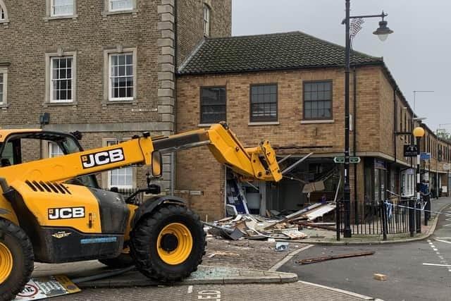 The ram raid at the Nationwide in Whittlesey.