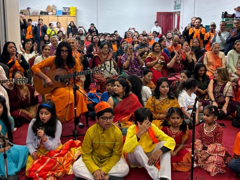 Hindus take part in the day long celebrations