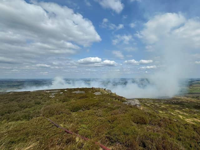 Drone footage shows devastating aftermath of moorland blaze in Yorkshire