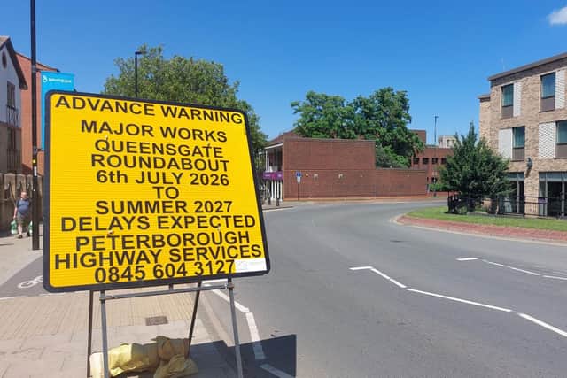 Traffic delays are expected in Peterborough as works starts today on the Queensgate roundabout